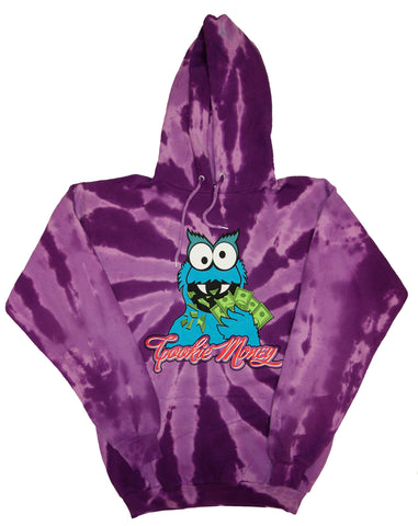 Tie-Dye Pullover Hooded Sweatshirt (Purple)
